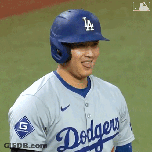 Dodgers Player Smiling In Helmet GIF