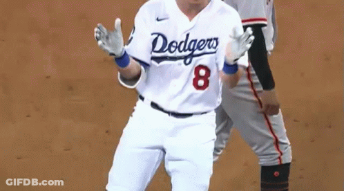 Dodgers Player Standing Next To Another GIF