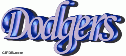 Dodgers Word In Blue And Purple GIF
