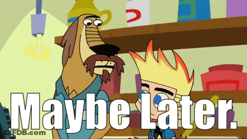 Dog And Boy Saying Maybe Later GIF