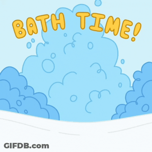 Dog And Cat's Bubble Bath Time GIF