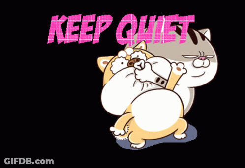 Dog And Cat Saying Keep Quiet GIF