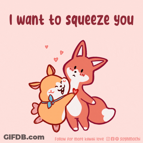Dog And Fox Hugging I Want To Squeeze You GIF