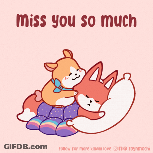 Dog And Fox Saying Miss You So Much GIF