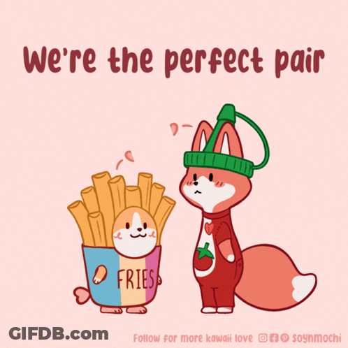 Dog And Fox We're The Perfect Pair GIF