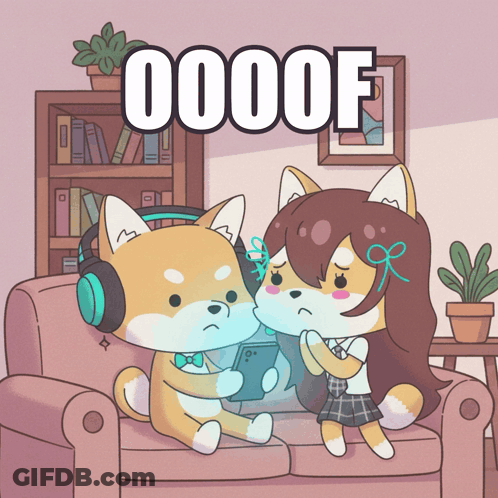 Dog And Girl Sitting On Couch Oooof GIF