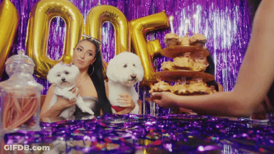 Dog Birthday Cupcakes Candles GIF