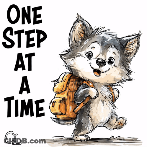 Dog Carrying Backpack One Step At A Time GIF