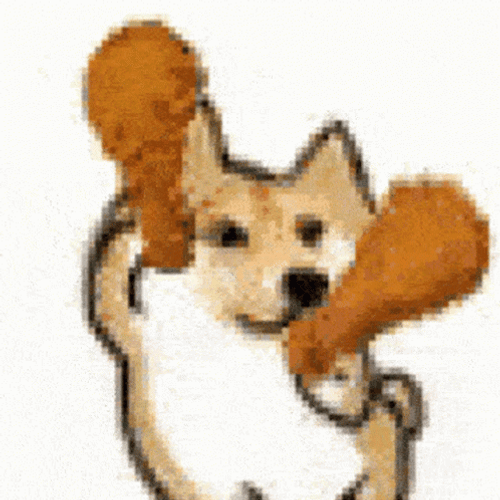 Dog Dancing With Chicken Joy GIF