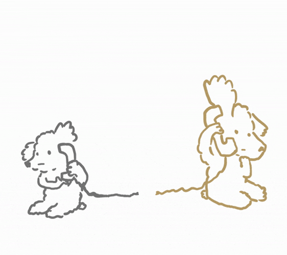 Dog Doodle Animation Phone Communication GIF