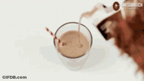 Dog Drinking Milkshake With Straw GIF