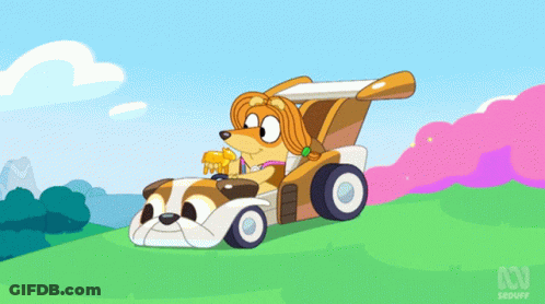 Dog Driving Golf Cart With ABC Logo GIF