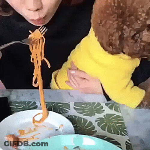 Dog Eating Spaghetti GIF