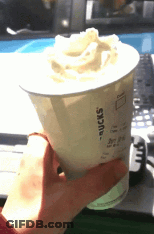 Dog Getting Whipped Cream Cup GIF