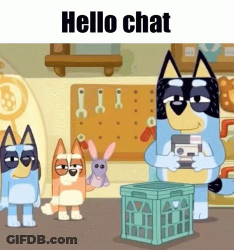 Dog Holding Camera Saying Hello Chat GIF