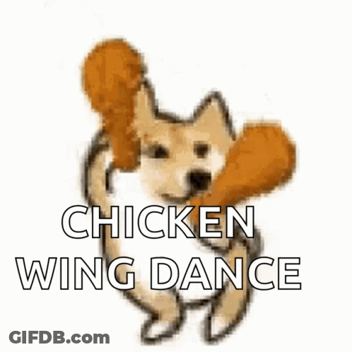 Dog Holding Fried Chicken Wing GIF