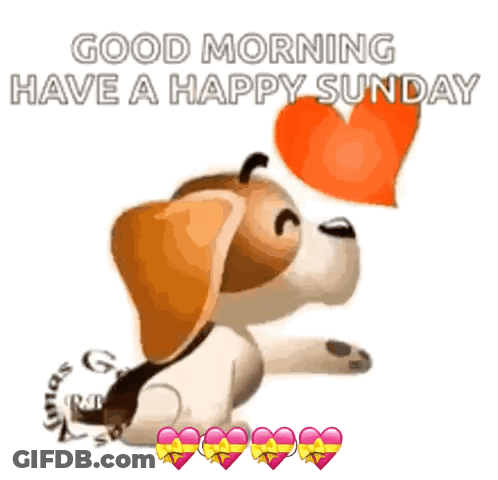 Dog Holding Heart Saying Good Morning GIF