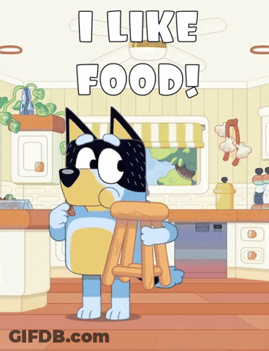 Dog Holding Wooden Stool I Like Food GIF
