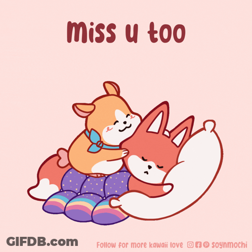 Dog Hugging Fox Miss U Too GIF