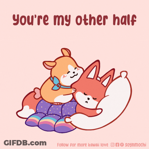 Dog Hugging Fox You're My Other Half GIF