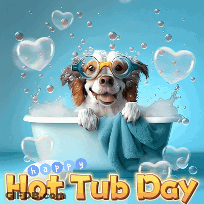 Dog In Bathtub Hot Tub Day GIF