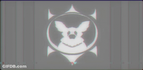 Dog In Circle With Smiley Face GIF