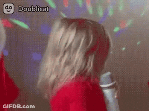 Dog In Front Of Pink And Purple Lights GIF