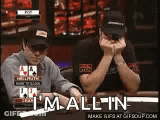 Dog In Hat Playing Cards I'm Going To Go All In GIF