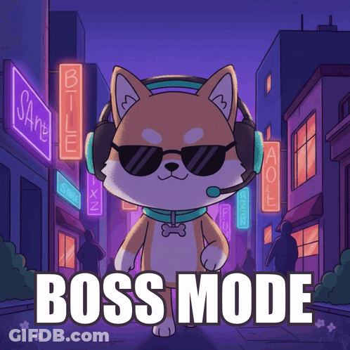 Dog In Headphones And Sunglasses Boss Mode GIF