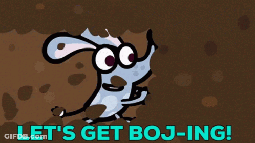 Dog In Mud Saying Let's Get Boj-Ing GIF