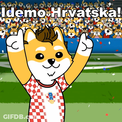 Dog In Red And White Checkered Shirt Saying Hrvatska GIF