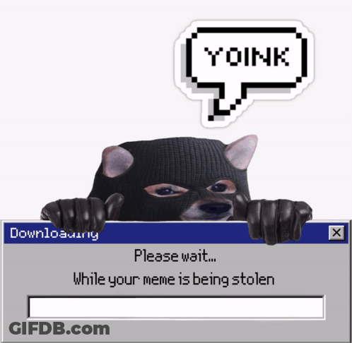 Dog In Ski Mask Peeking Over Downloading Screen GIF