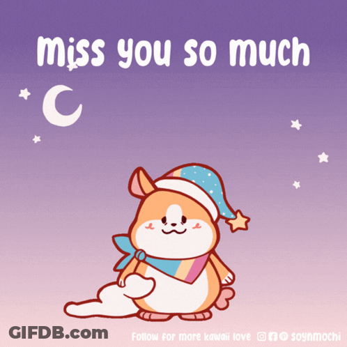 Dog In Sleep Cap Saying Miss You So Much GIF