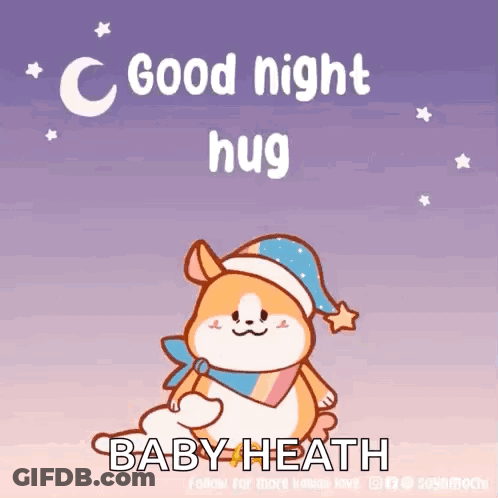 Dog In Sleep Hat And Scarf Saying Good Night GIF