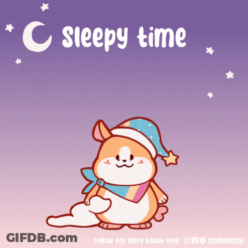 Dog In Sleepy Hat And Scarf GIF
