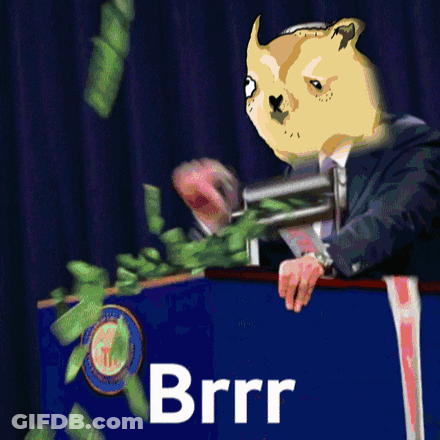 Dog In Suit Holding Gun With Brrr GIF