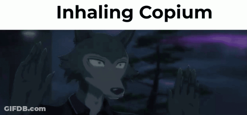 Dog Inhaling Copium GIF