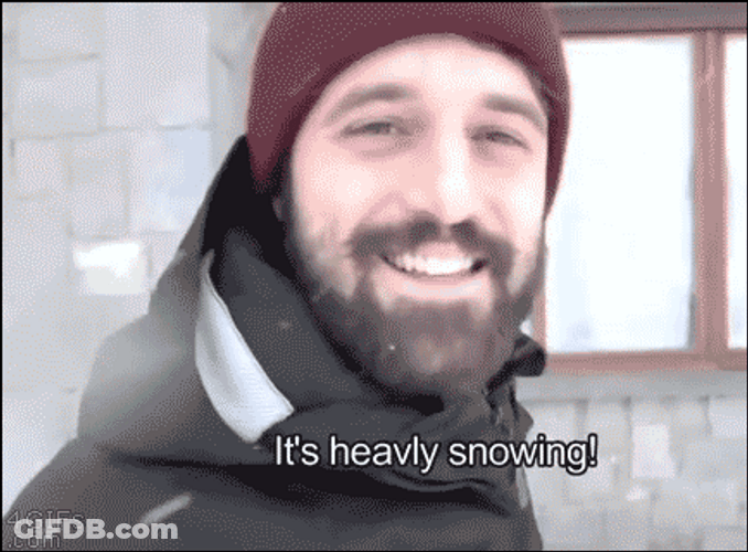 Dog Jumps While Snowing GIF