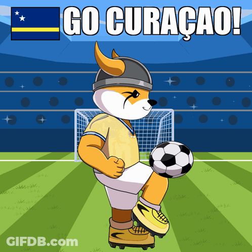 Dog Kicking Soccer Ball Go Curacao GIF