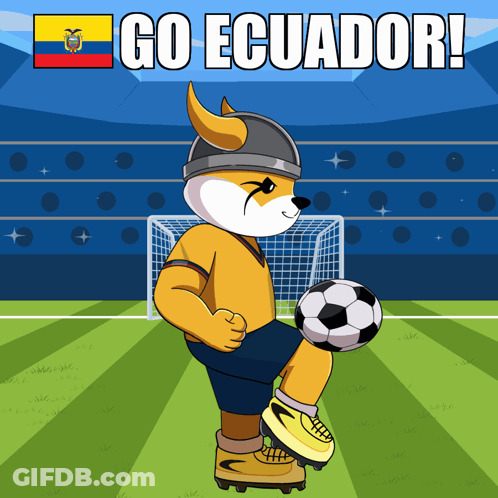 Dog Kicking Soccer Ball Go Ecuador GIF