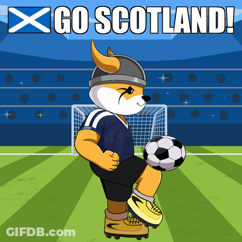 Dog Kicking Soccer Ball Go Scotland GIF