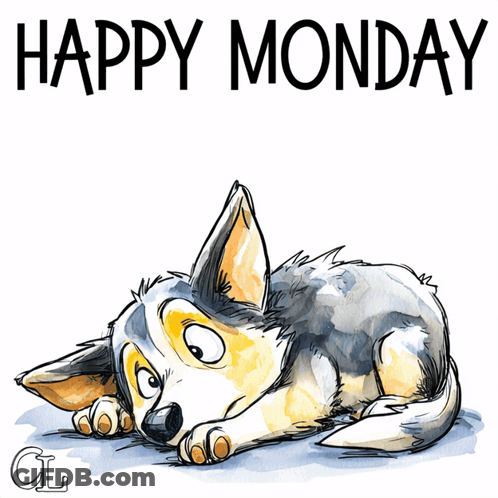 Dog Laying Down Happy Monday GIF