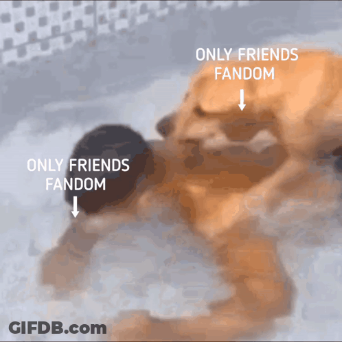 Dog Licking Man In Bathtub Only Friends Fandom GIF