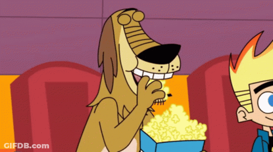 Dog Man Dukey Eating Popcorn GIF