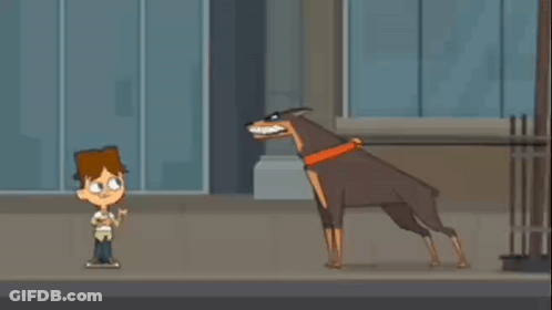 Dog On A Leash Jumping In The Air GIF