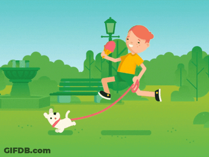 Dog Playing And Walking GIF