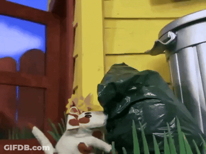 Dog Pulling Hot Garbage GIF