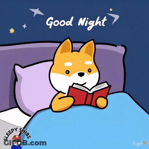 Dog Reading Book Good Night GIF