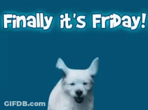 Dog Saying Finally It's Friday GIF