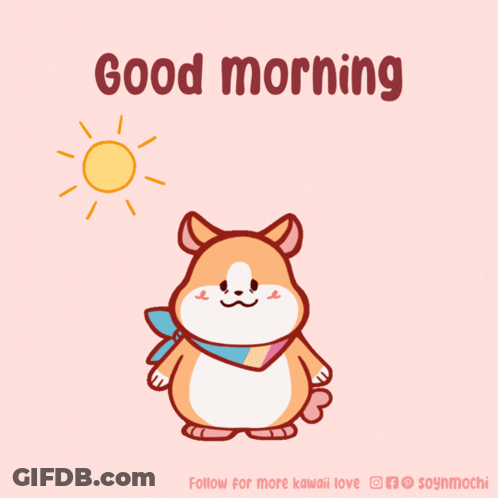 Dog Saying Good Morning With Sun Behind GIF